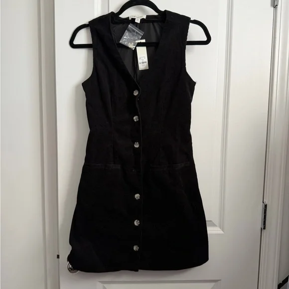 Francesca's Collections Suzanne corduroy button up mini dress - Picture 1 of 7